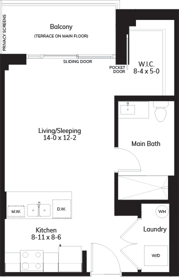 Plan A1 - 504 sq.ft.