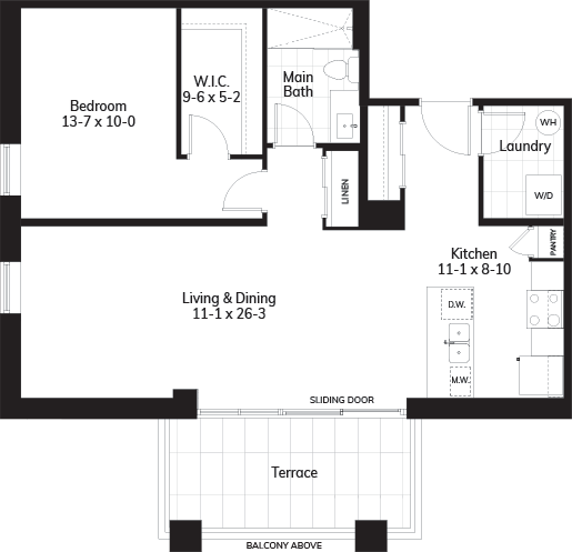 Plan C - 919 sq.ft.