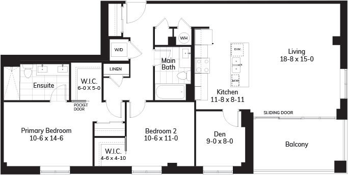 Plan J3- 1328 sq.ft.